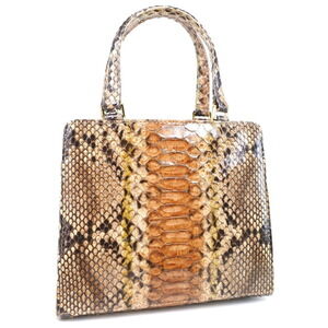 Fendi handbag python leather beige